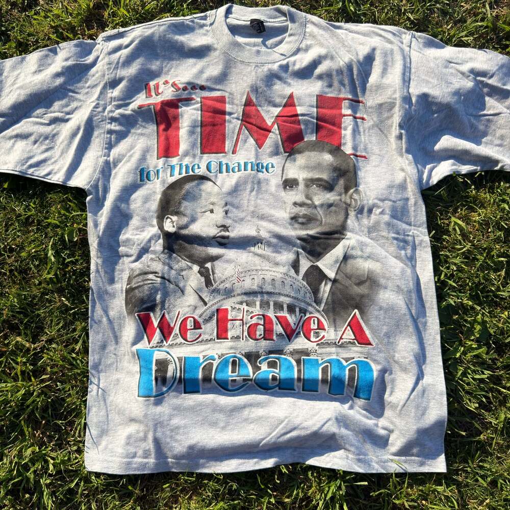 Vintage Barack Obama and Martin Luther King Jr. "It's Time For The Change" Graph